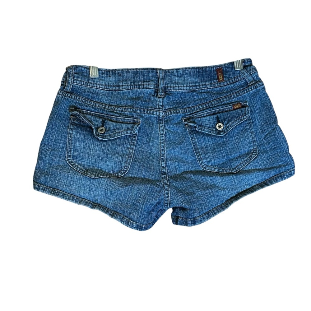 Bongo Y2K Micro Mini Denim Jean Shorts Juniors 11‎ Low Rise Stretch Flap Pockets